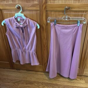 Matching Top and Skirt Rose Pink Color; Size Smalll; Skirt Below Knee Length